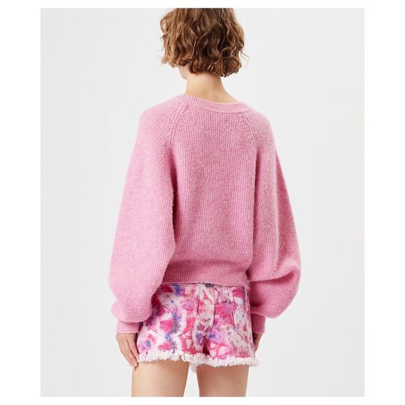 Isabel Marant Etoile Lesia Printed Cotton Shorts In Mulberry Denim Jean Tie Dye - Picture 7 of 12